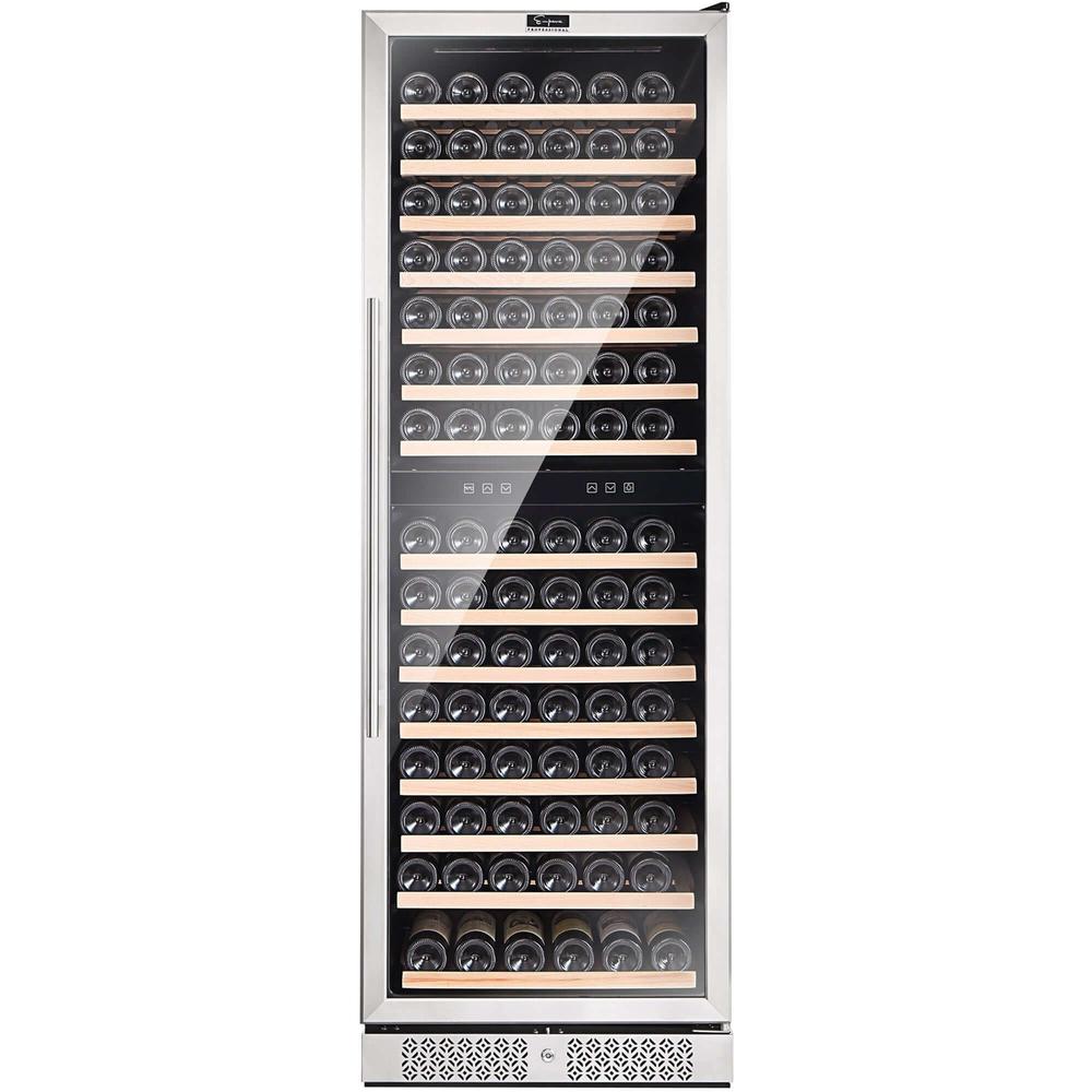 Empava 24 in. 160 Bottle Dual Zone Wine Refrigerator (WC08D) front.