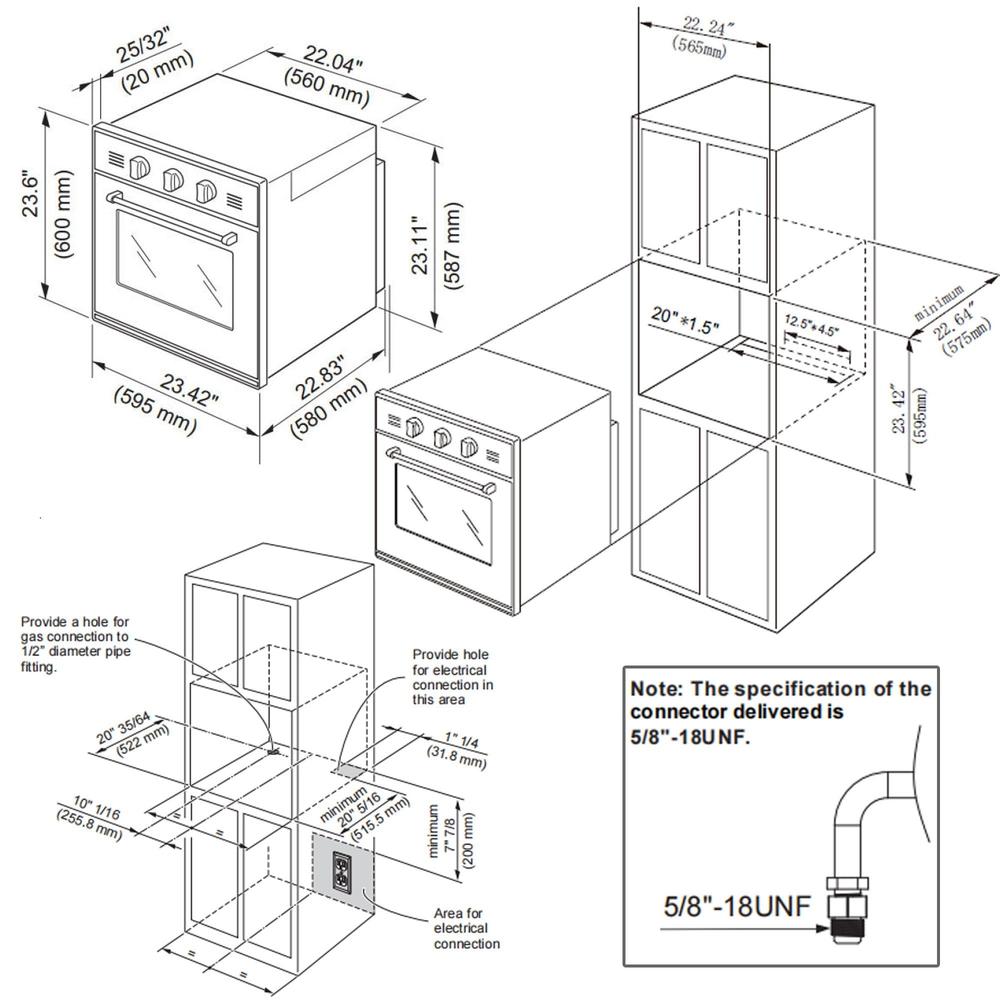 Empava 24 in. 2.3 cu. ft. Liquid Propane Gas Wall Oven in Stainless Steel (24WO10L) 
