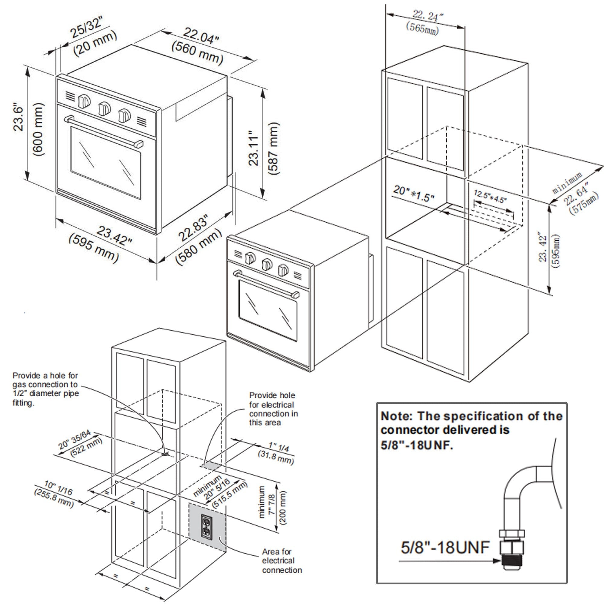 Empava 24 in. 2.3 cu. ft. Liquid Propane Gas Wall Oven in Stainless Steel (24WO11L) 