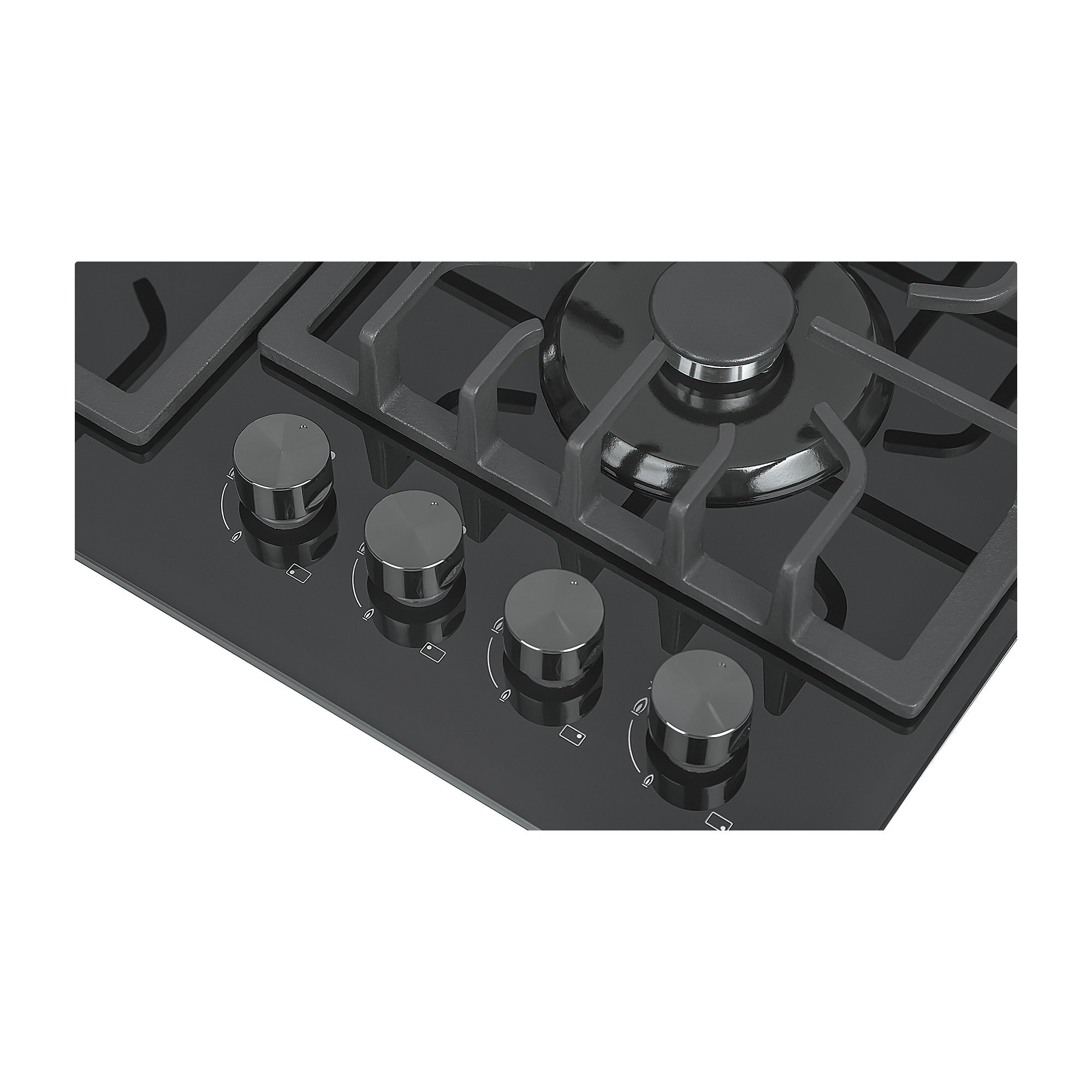 Empava 24 in. 4 Burner Built-in Gas Cooktop in Black (24GC28) 