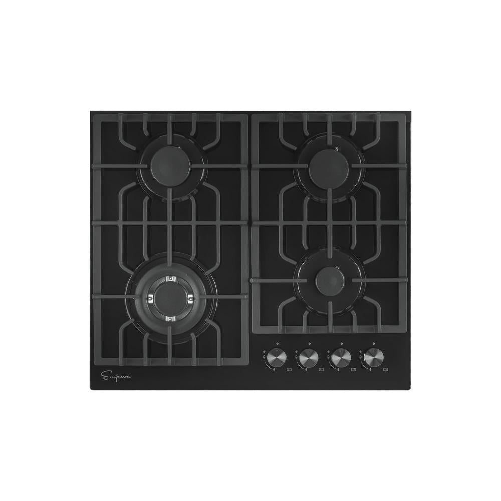 Empava 24 in. 4 Burner Built-in Gas Cooktop in Black (24GC28) 