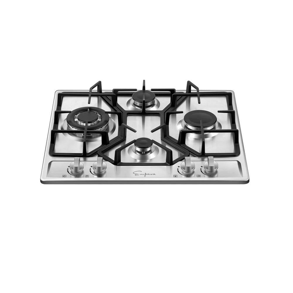 Empava 24 in. 4 burner Built-in Gas Cooktop in Stainless Steel (24GC4B67A) 