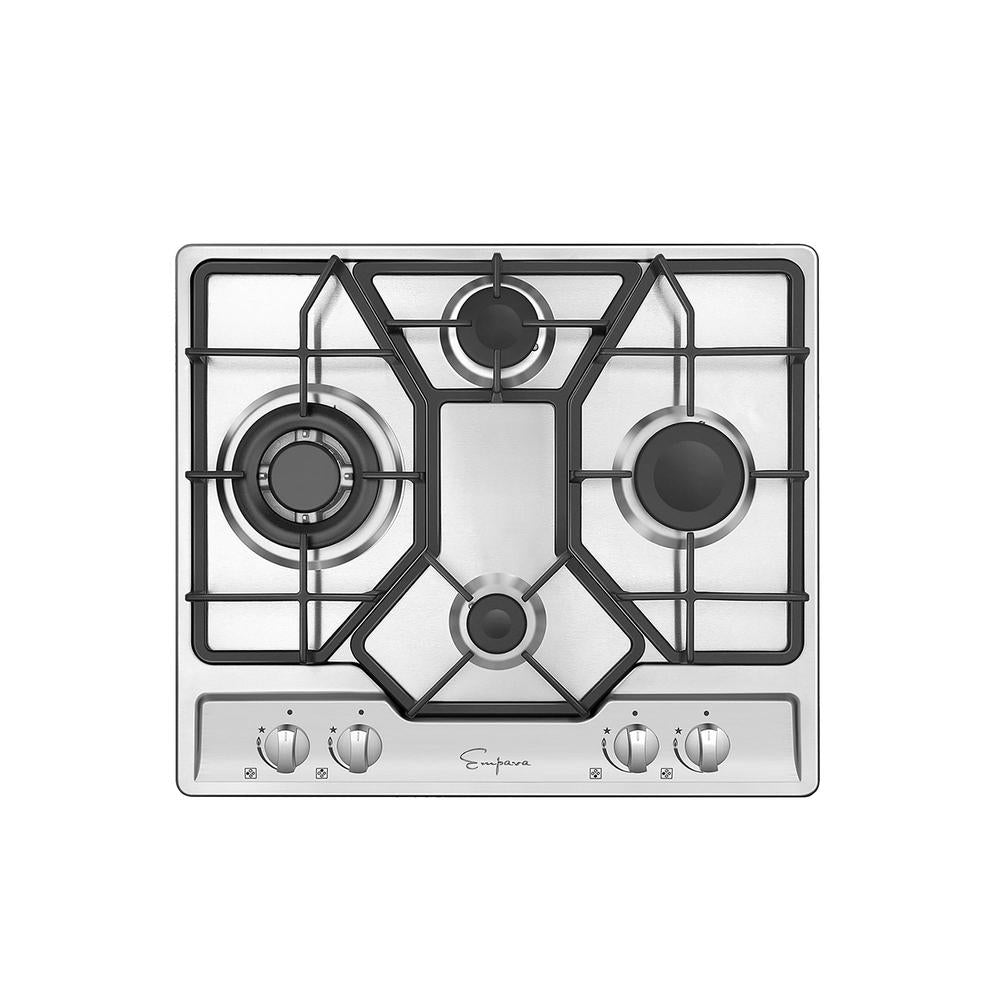 Empava 24 in. 4 burner Built-in Gas Cooktop in Stainless Steel (24GC4B67A) 