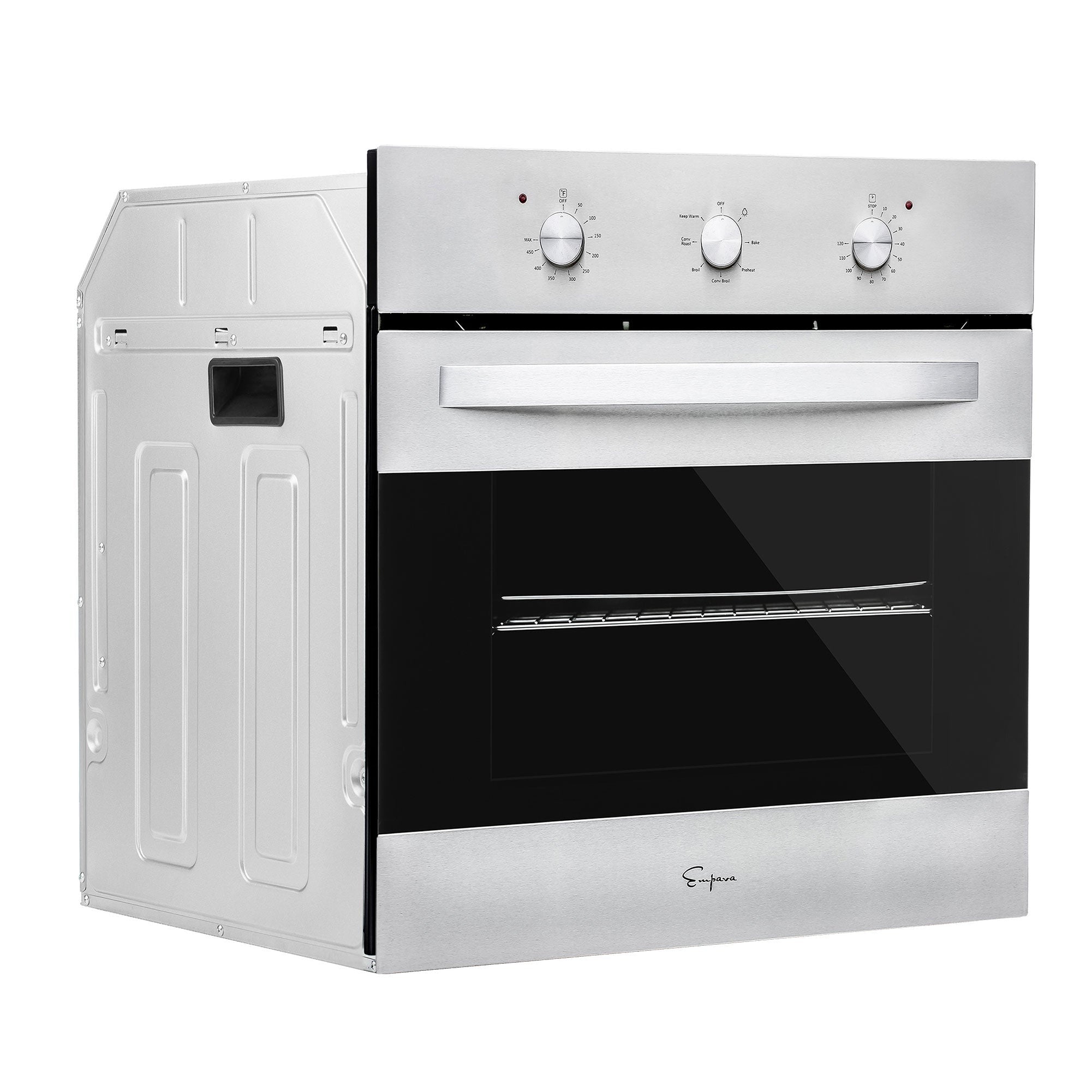 Empava 24 in. Electric Single Wall Oven in Stainless Steel (24WOB14) side.