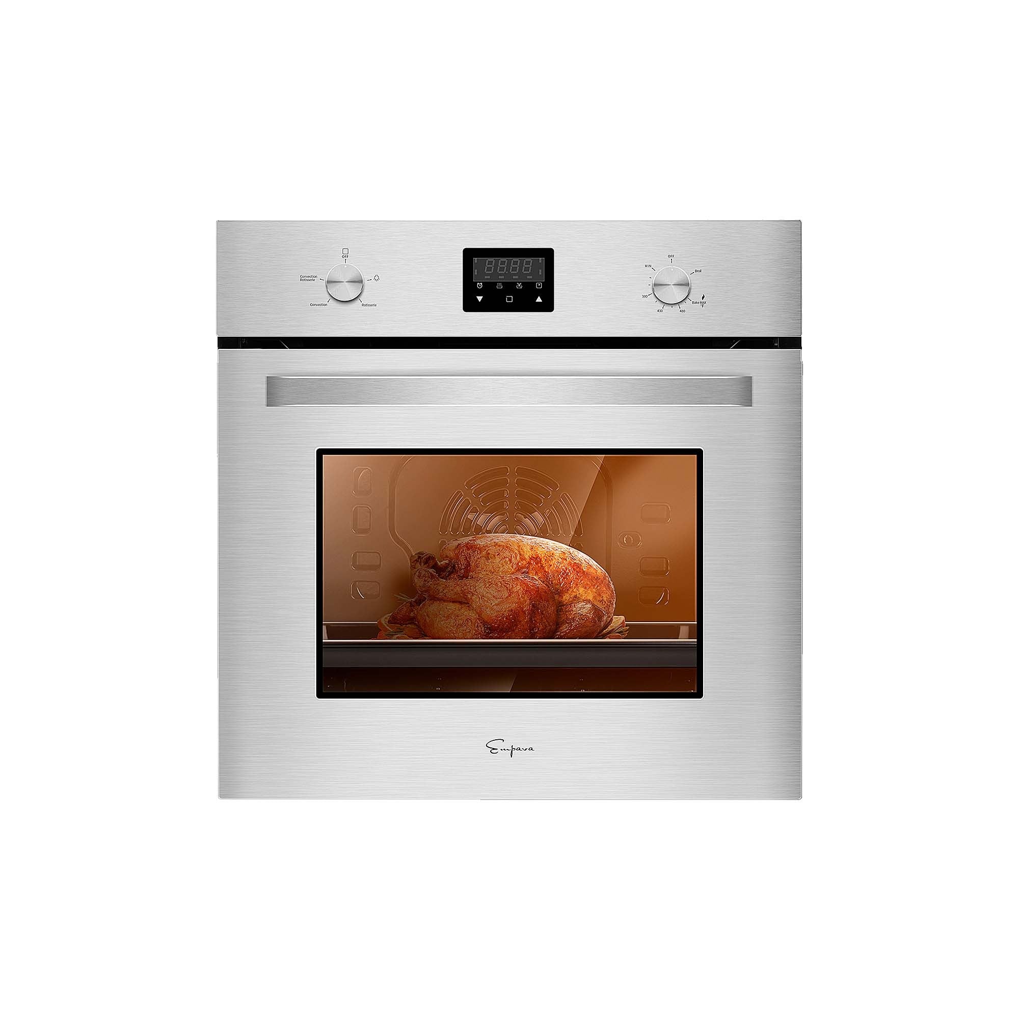 Empava 24 in. Single Natural Gas Wall Oven in Stainless Steel (24WO09) 