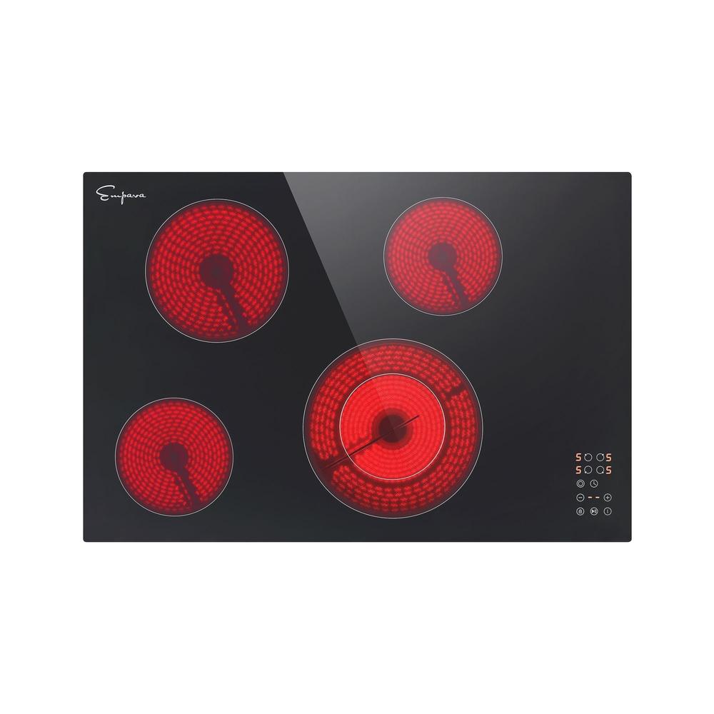 Empava 30 In. 4 Burner Electric Radiant Cooktop in Black (30REC12) 