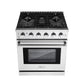 Empava 30 In. Pro-Style Freestanding Gas on Gas Range in Stainless Steel (30GR10) 