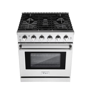 Empava 30 In. Pro-Style Freestanding Gas on Gas Range in Stainless Steel (30GR10) 