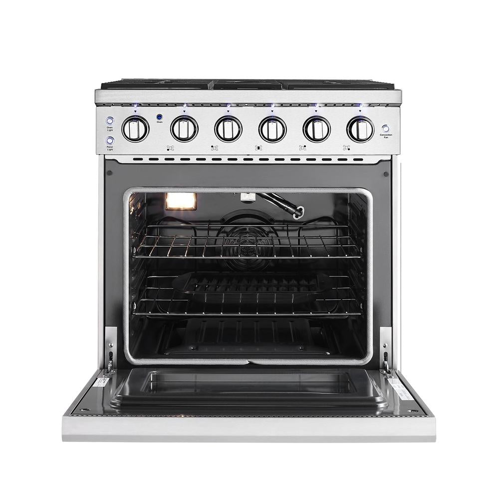 Empava 30 In. Pro-Style Freestanding Gas on Gas Range in Stainless Steel (30GR10) 