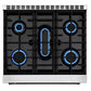 Empava 30 In. Pro-Style Freestanding Gas on Gas Range in Stainless Steel (30GR10) 