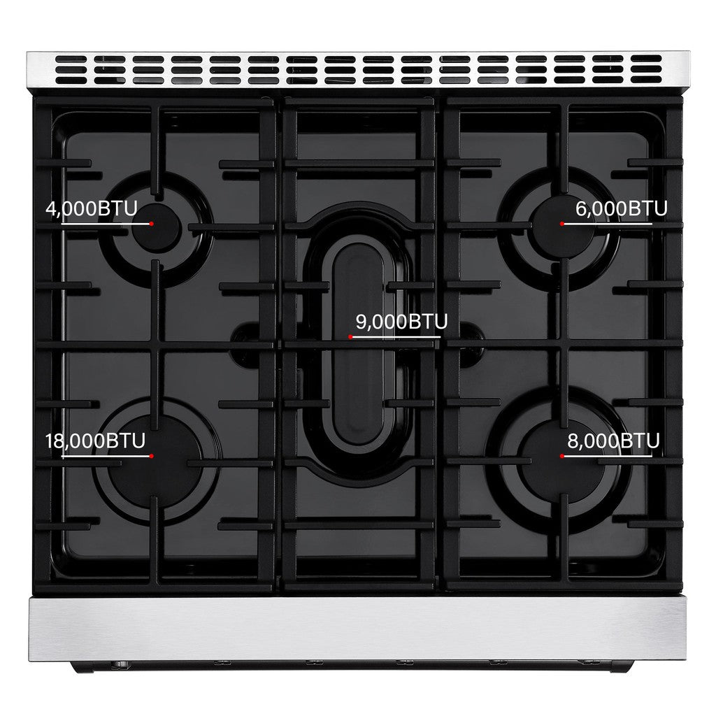 Empava 30 In. Pro-Style Freestanding Gas on Gas Range in Stainless Steel (30GR10) 