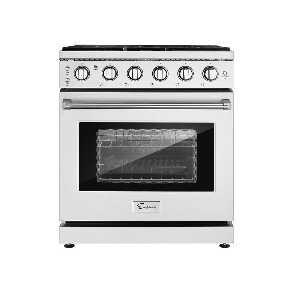 Empava 30 in. Pro-Style Freestanding Gas on Gas Range in Stainless Steel (30GR10) main image.