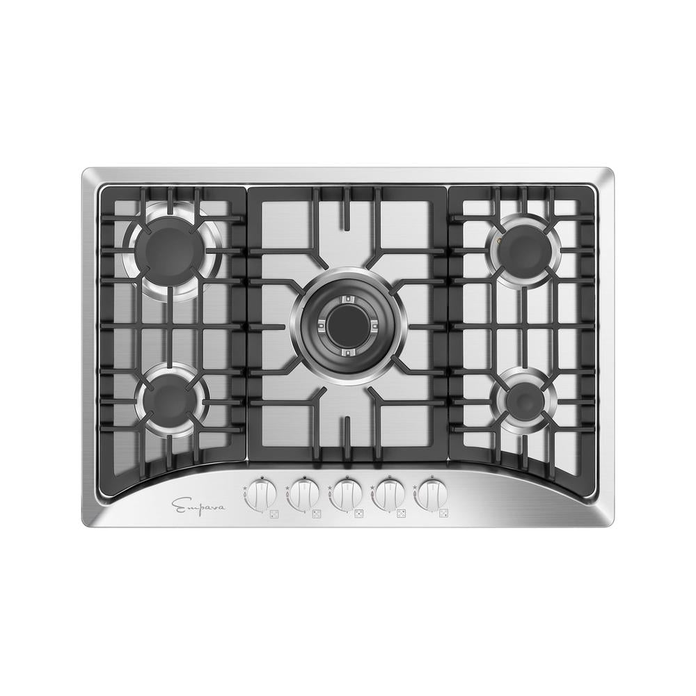 Empava 30 in. 5 Burner Built-in Gas Cooktop in Stainless Steel (30GC5B70C) 