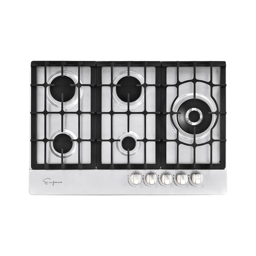 Empava 30 in. 5 Burner Built-in Gas Cooktop in Stainless Steel (30GC38) main image.
