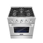 Empava 30 in. Pro-Style Freestanding Gas on Gas Range in Stainless Steel (30GR07) 