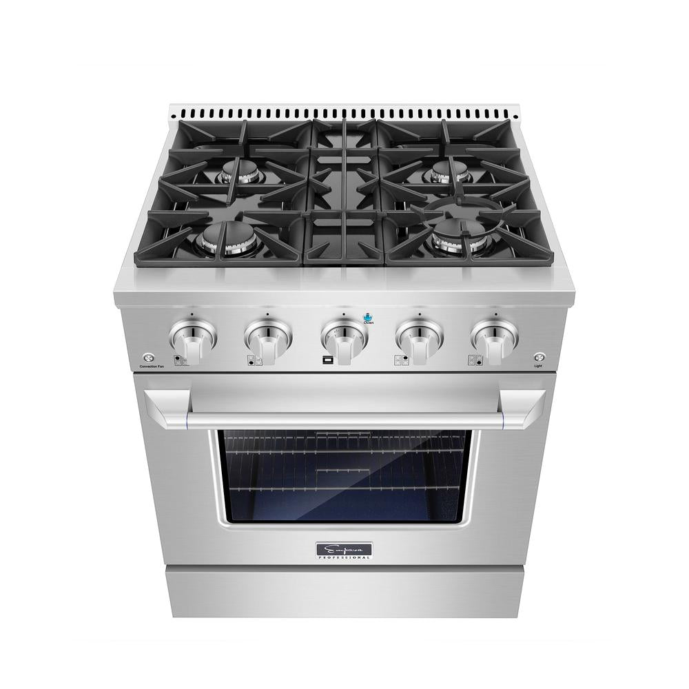 Empava 30 in. Pro-Style Freestanding Gas on Gas Range in Stainless Steel (30GR07) 