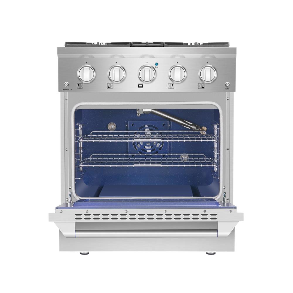 Empava 30 in. Pro-Style Freestanding Gas on Gas Range in Stainless Steel (30GR07) 