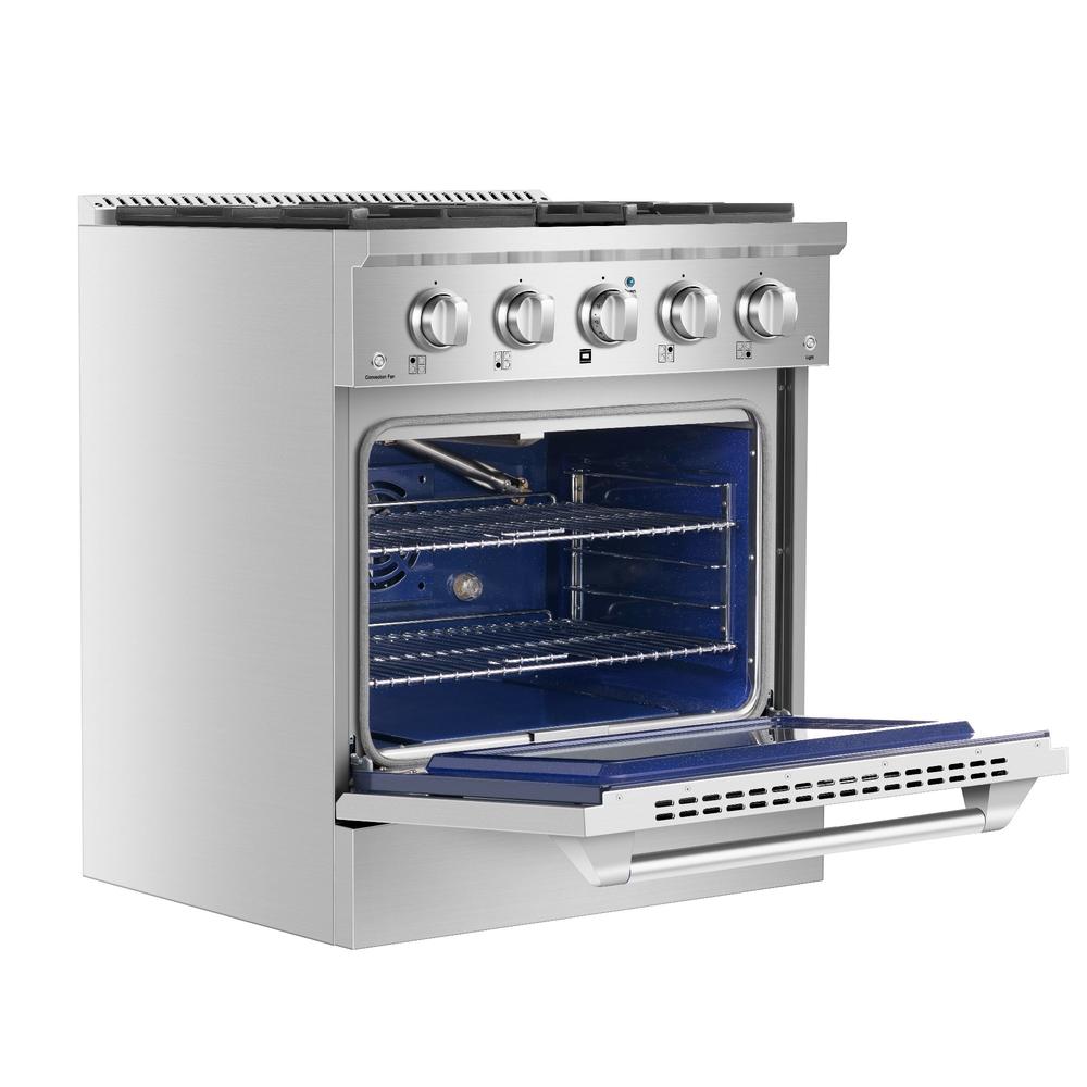 Empava 30 in. Pro-Style Freestanding Gas on Gas Range in Stainless Steel (30GR07) 