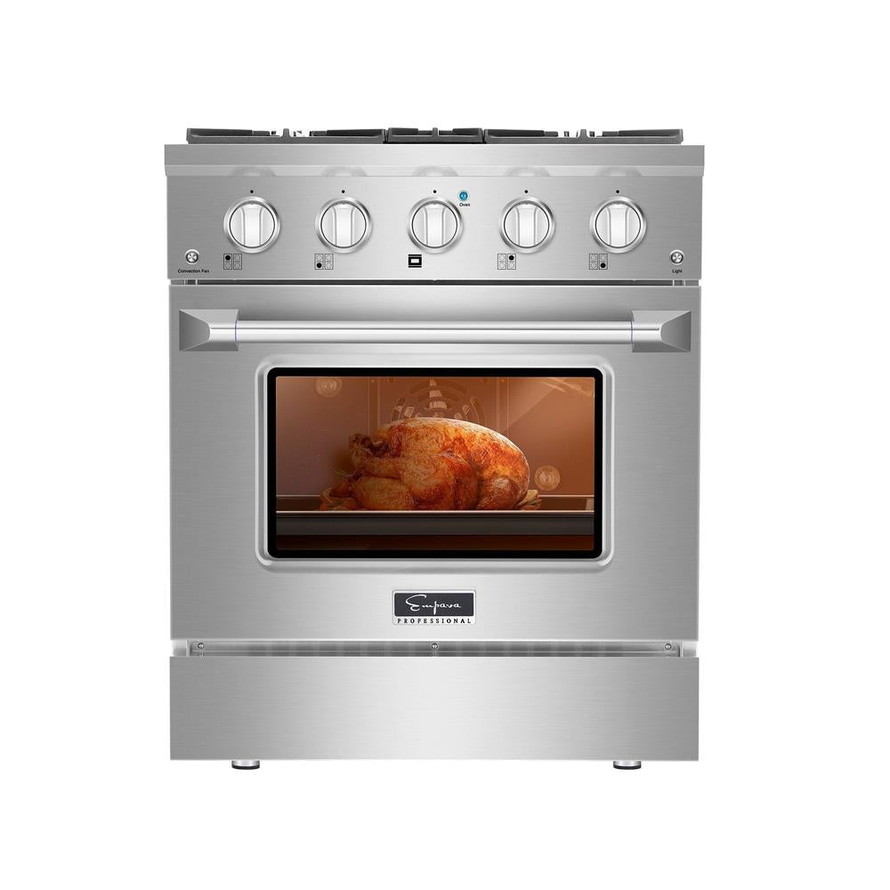 Empava 30 in. Pro-Style Freestanding Gas on Gas Range in Stainless Steel (30GR07) 