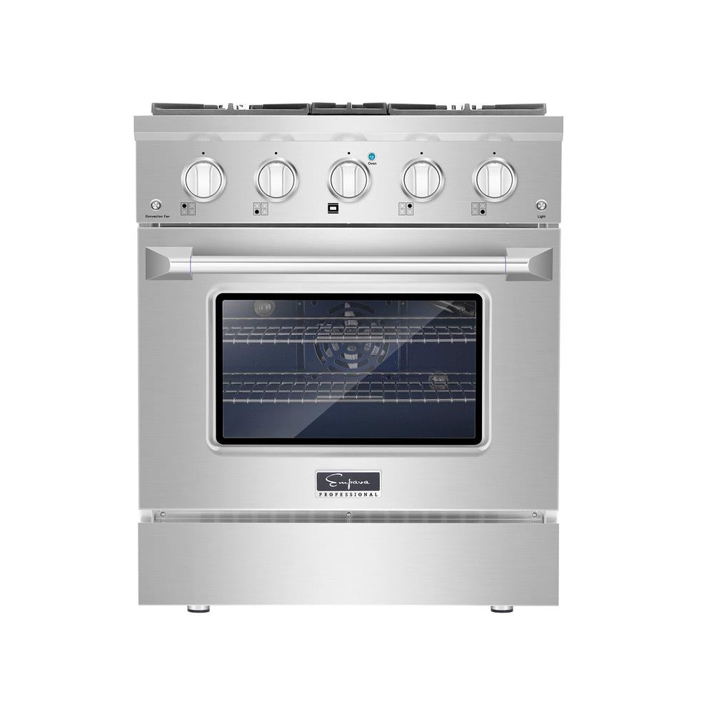 Empava 30 in. Pro-Style Freestanding Gas on Gas Range in Stainless Steel (30GR07) main image.