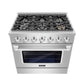 Empava 36 In. Pro-Style Freestanding Gas on Gas Range in Stainless Steel (36GR08) 