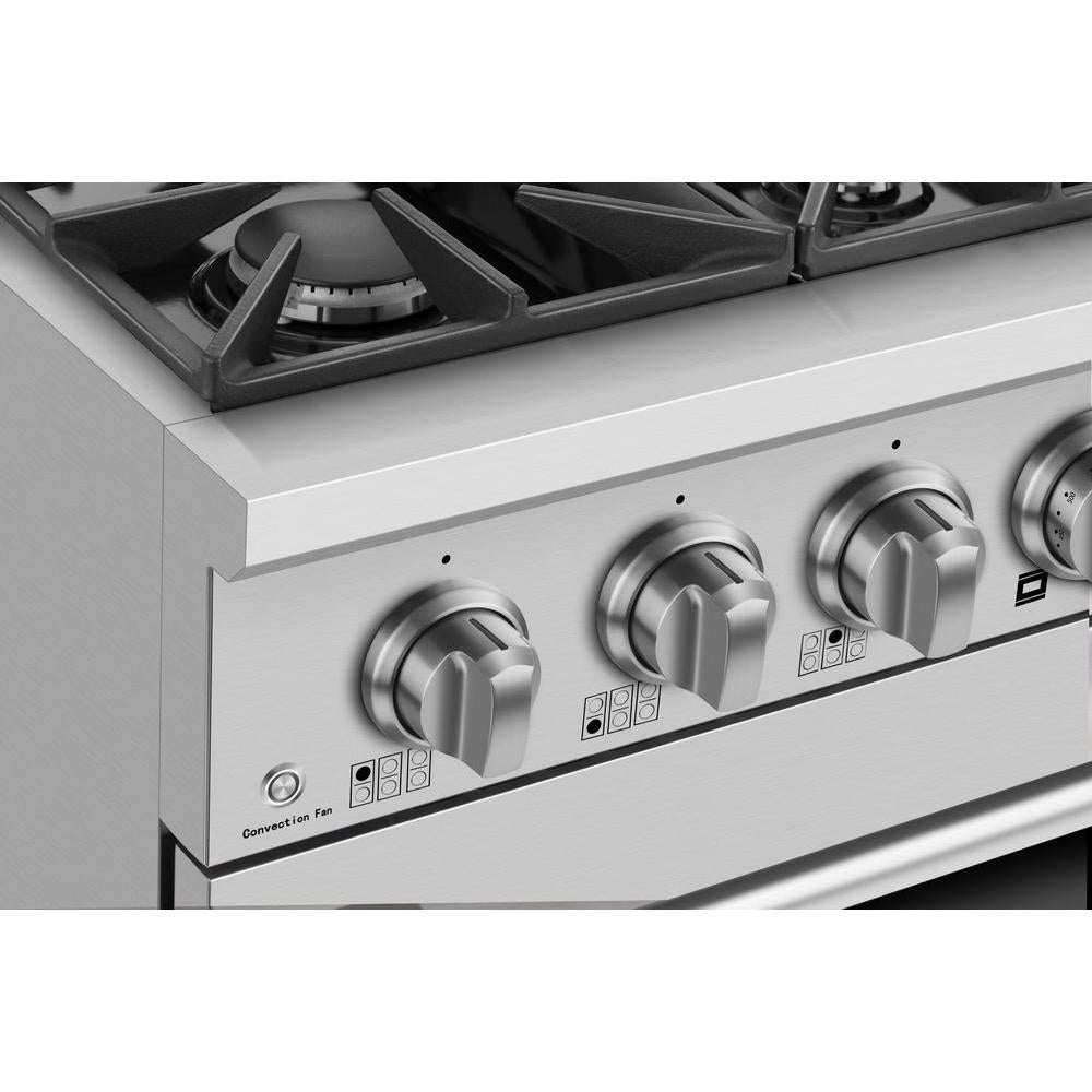 Empava 36 In. Pro-Style Freestanding Gas on Gas Range in Stainless Steel (36GR08) 