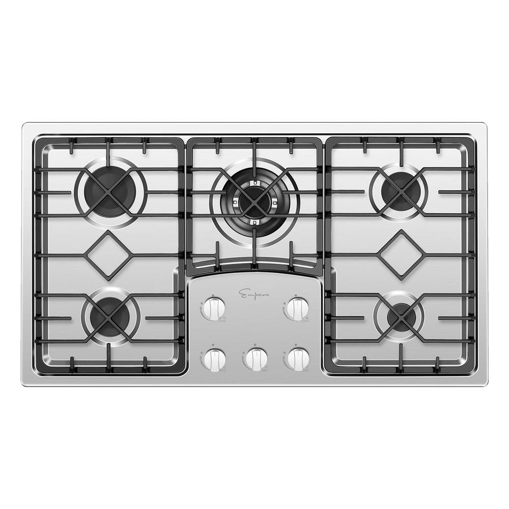 Empava 36 in. 5 Burner Built-in Gas Cooktop (36GC5B90S) main image.
