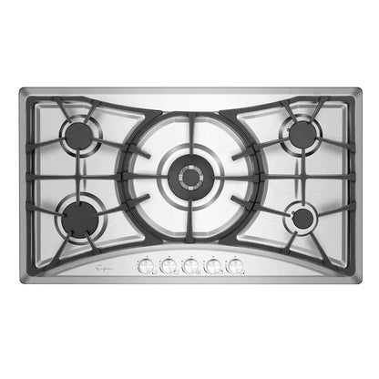 Empava 36 in. 5 Burner Built-in Gas Cooktop in Stainless Steel (36GC22) 
