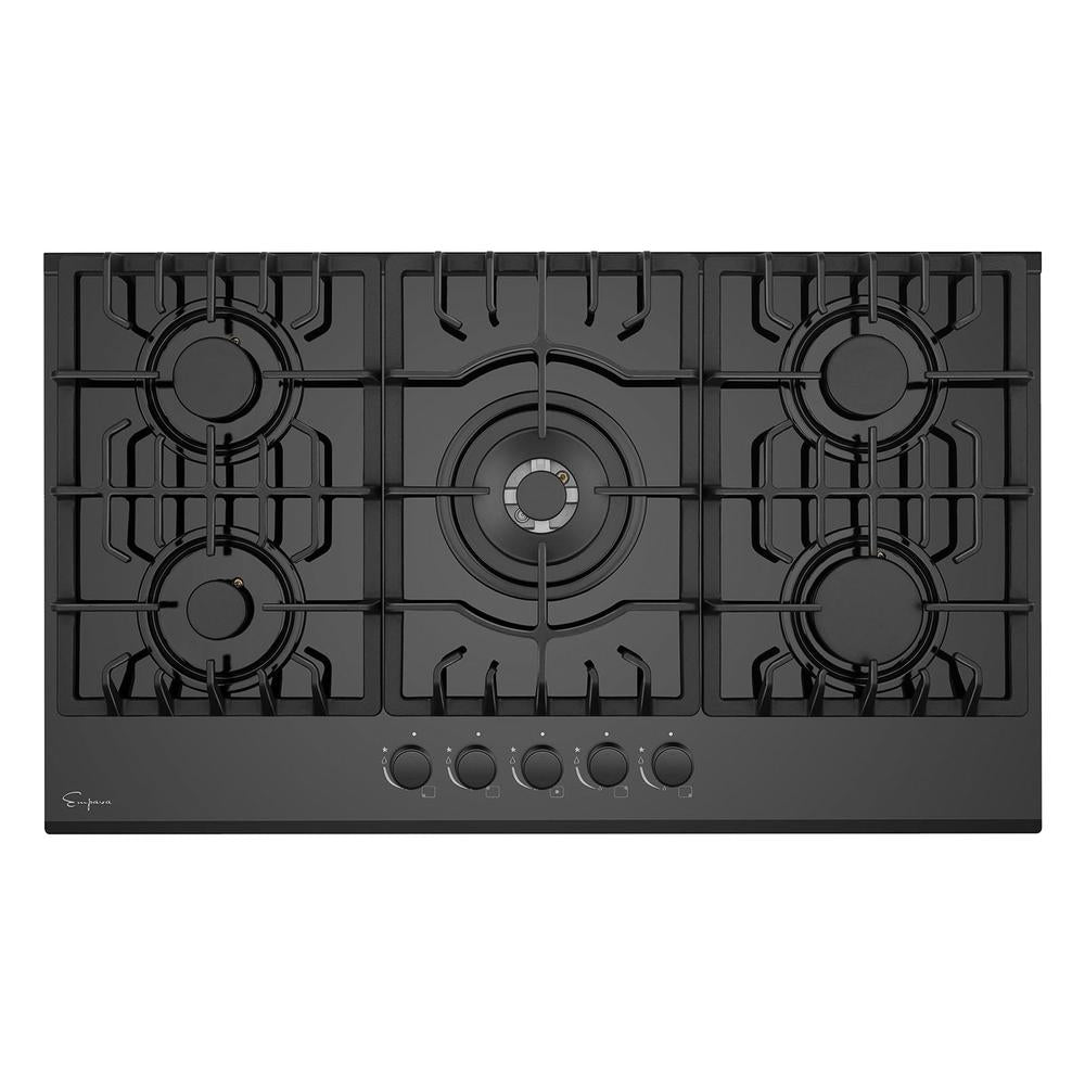 Empava 36 in. Black 5-Burner Built-in Gas Cooktop (36GC27) main image.