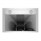 Empava 36 in. Ducted Wall Mount Range Hood in Stainless Steel (36RH04) under, filters removed.