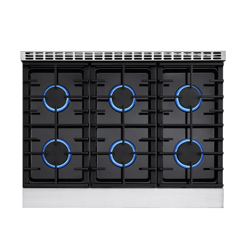 Empava 36 in. Pro-Style Freestanding Gas on Gas Range in Stainless Steel (36GR11) 