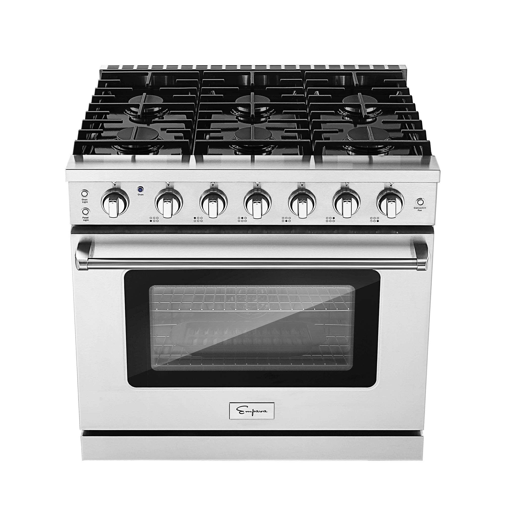 Empava 36 in. Pro-Style Freestanding Gas on Gas Range in Stainless Steel (36GR11) 