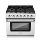 Empava 36 in. Pro-Style Freestanding Gas on Gas Range in Stainless Steel (36GR11) 