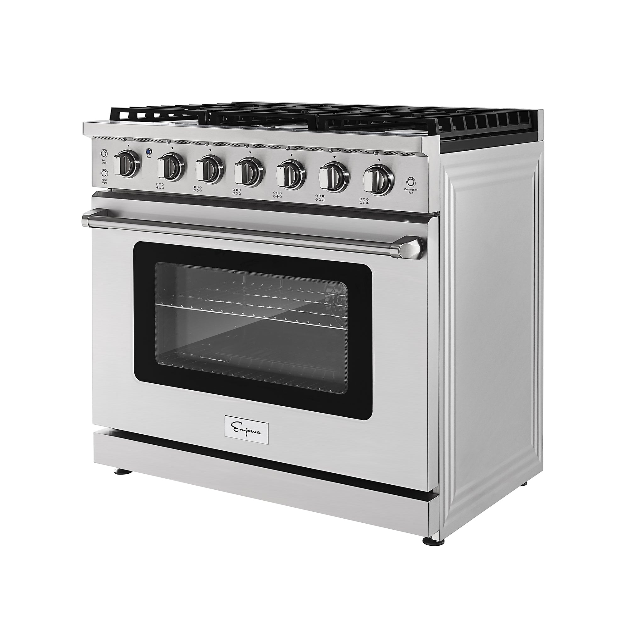 Empava 36 in. Pro-Style Freestanding Gas on Gas Range in Stainless Steel (36GR11) 