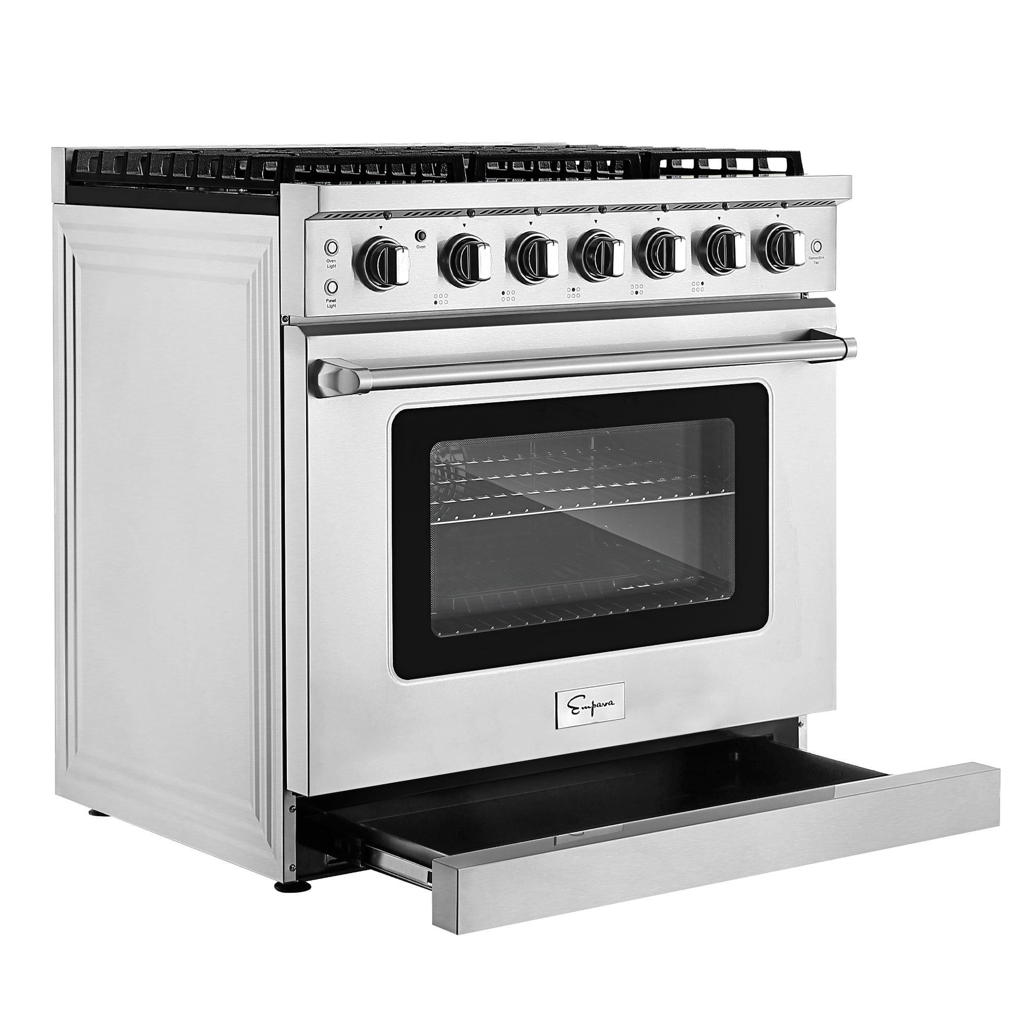 Empava 36 in. Pro-Style Freestanding Gas on Gas Range in Stainless Steel (36GR11) 