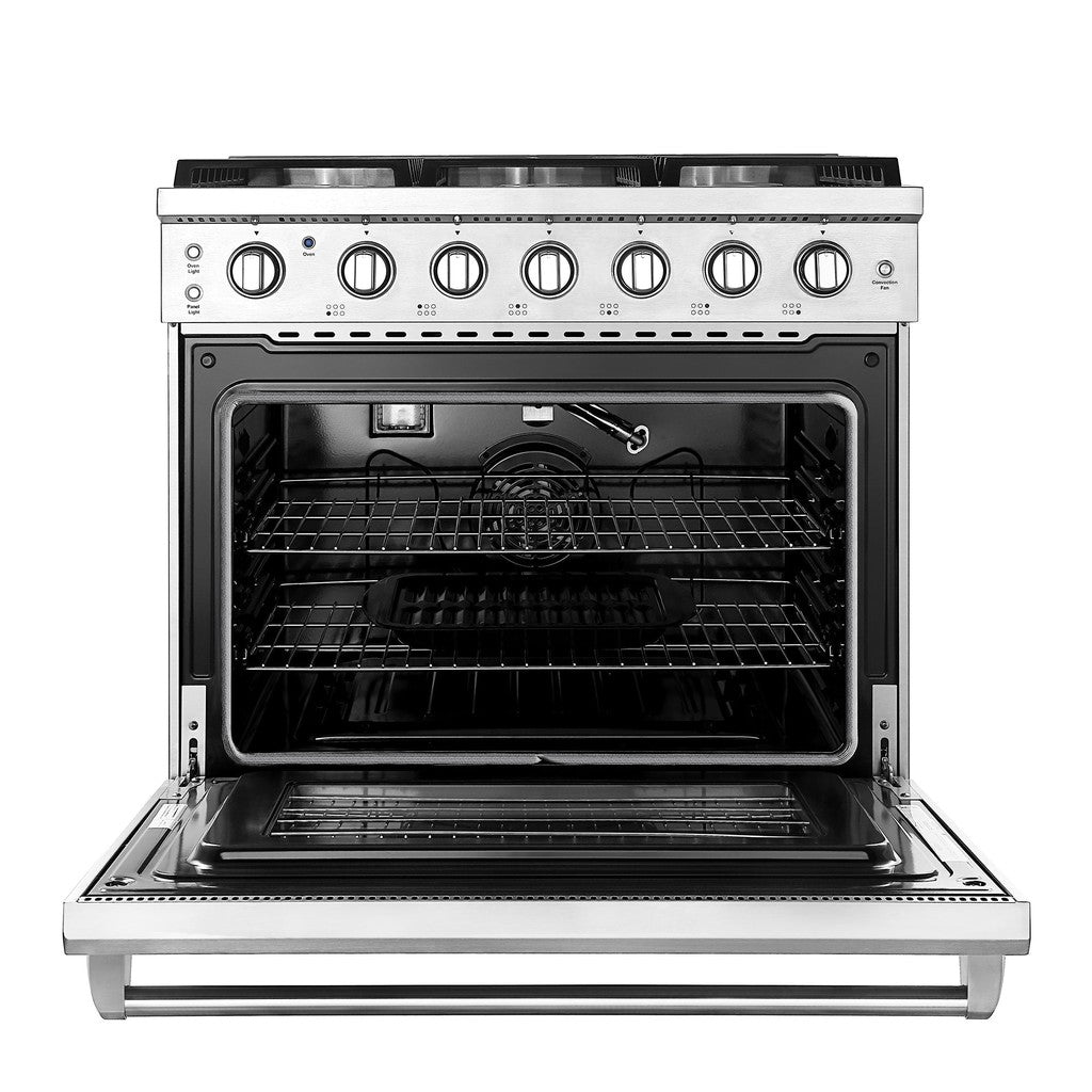 Empava 36 in. Pro-Style Freestanding Gas on Gas Range in Stainless Steel (36GR11) 