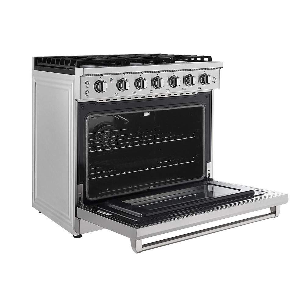 Empava 36 in. Pro-Style Freestanding Gas on Gas Range in Stainless Steel (36GR11) 