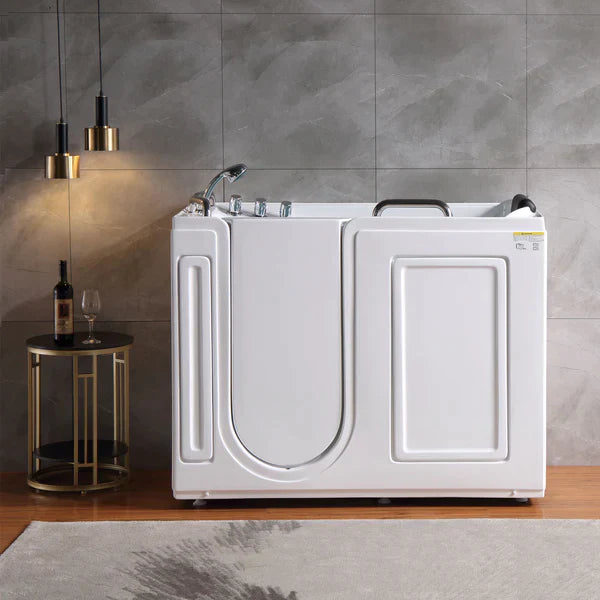 Empava 53 in. Walk in Freestanding Soaking Bathtub in White Acrylic (53WIT373) 