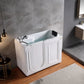 Empava 53 in. Walk in Freestanding Soaking Bathtub in White Acrylic (53WIT373) 