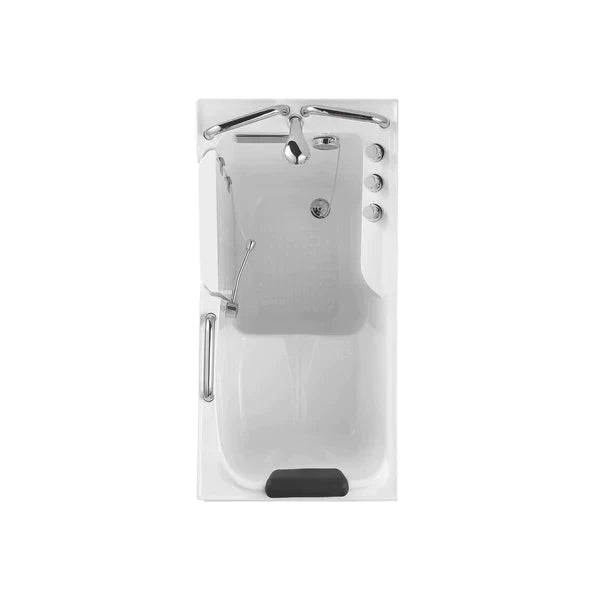 Empava 53 in. Walk in Freestanding Soaking Bathtub in White Acrylic (53WIT373) 