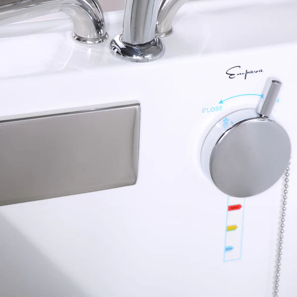 Empava 53 in. Walk in Freestanding Soaking Bathtub in White Acrylic (53WIT373) 