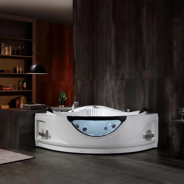 Empava 59 in. Corner Jetted Bathtub with Thermostat and LED Lighting (59JT319LED) 