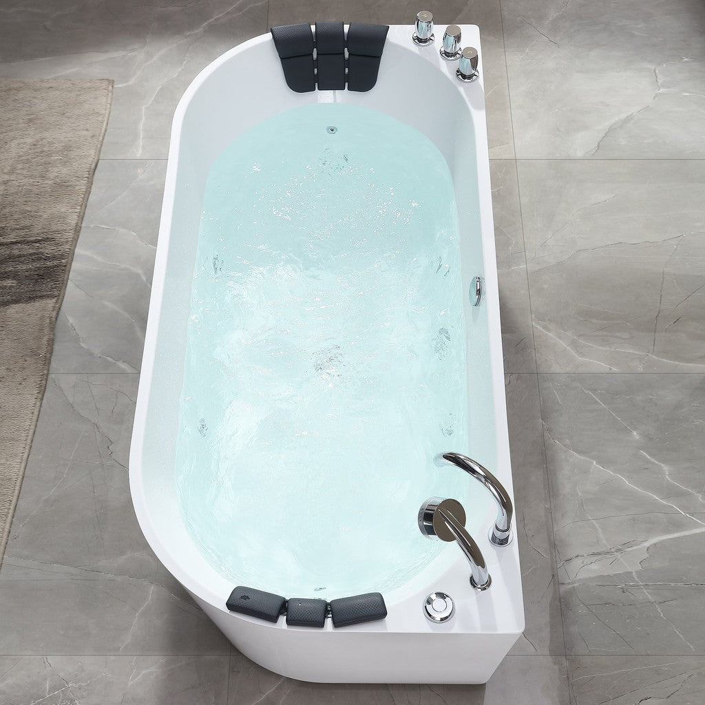 59 in. Whirlpool Acrylic Alcove Bathtub-59AIS06-1