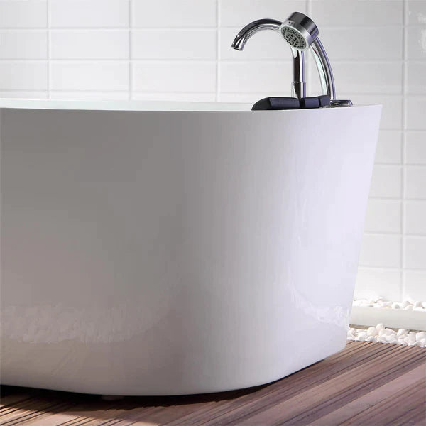 Empava 59 in. Freestanding Oval Jetted Hydromassage Bathtub in White Acrylic (59AIS06) 