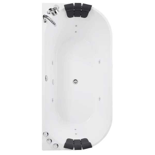 Empava 59 in. Freestanding Oval Jetted Hydromassage Bathtub in White Acrylic (59AIS06) 