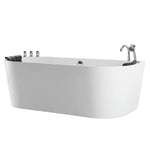 Empava 59 in. Freestanding Oval Jetted Hydromassage Bathtub in White Acrylic (59AIS06) 