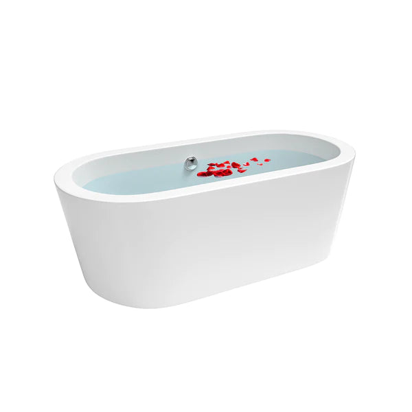 Empava 59 in. Freestanding Soaking Bathtub in White Acrylic (59FT1505) 