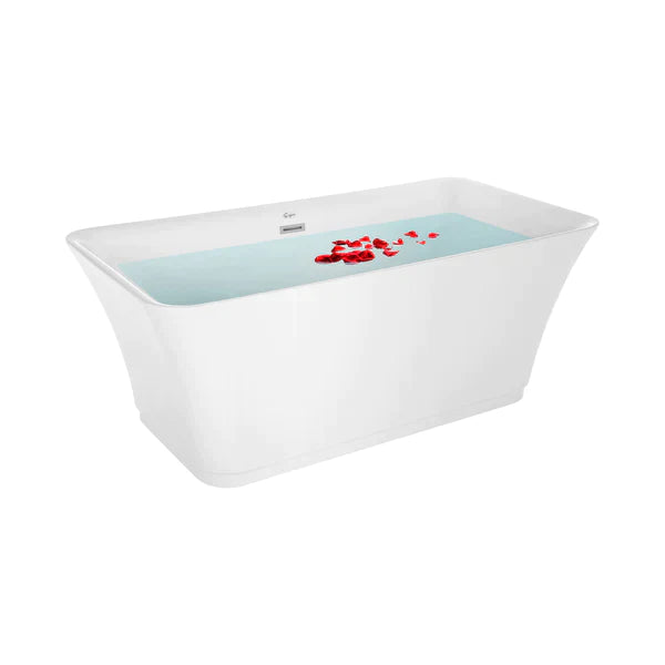 Empava 59 in. Freestanding Soaking Bathtub in White Acrylic (59FT1511) 