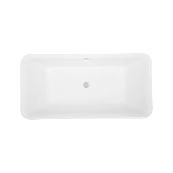 Empava 59 in. Freestanding Soaking Bathtub in White Acrylic (59FT1511) 