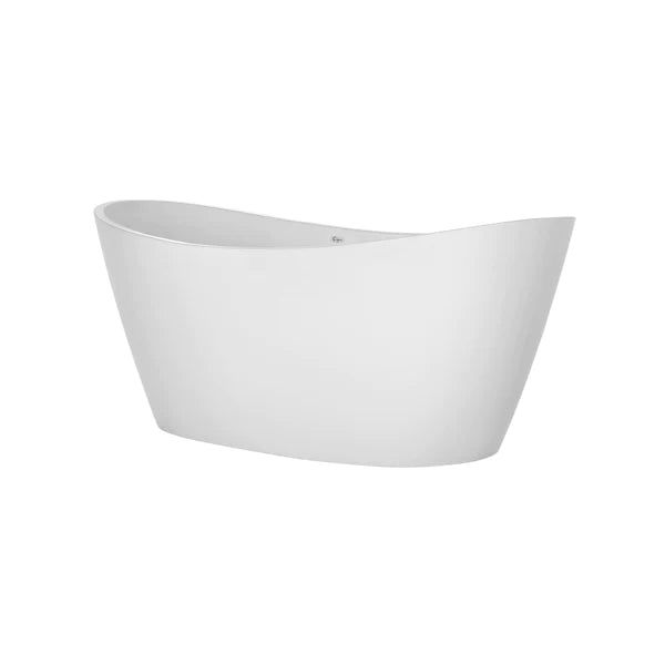 Empava 59 in. Freestanding Soaking Bathtub with 7 Color Changing LED Lights (59FT1518LED) 